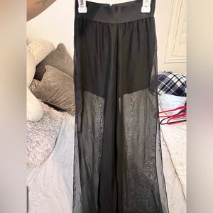 Elegant Black Sheer Pants